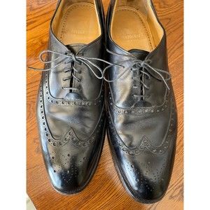Johnston Murphy ARISTOCRAFT Black Leather Brogue Wingtip Oxfords US Mens Sz 13 D